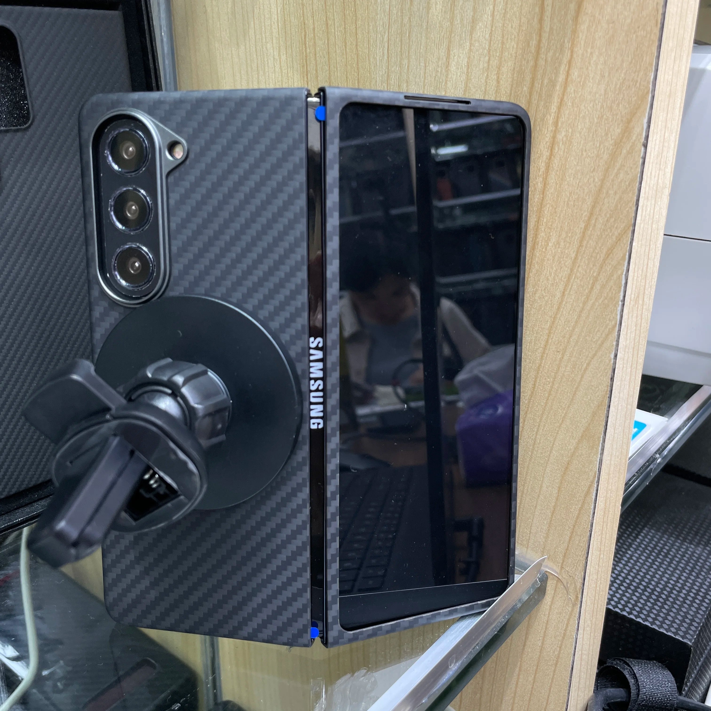 YTF Carbon Fiber Case For Samsung Galaxy Z Fold 5 - Premium Mobile Phone Cases from YTF-Carbon - Just $50! Shop now at Dressmycell.com YTF Carbon Fiber Case For Samsung Galaxy Z Fold 5 - Premium Mobile Phone Cases from YTF-Carbon - Just $50! Shop now at Dressmycell.com